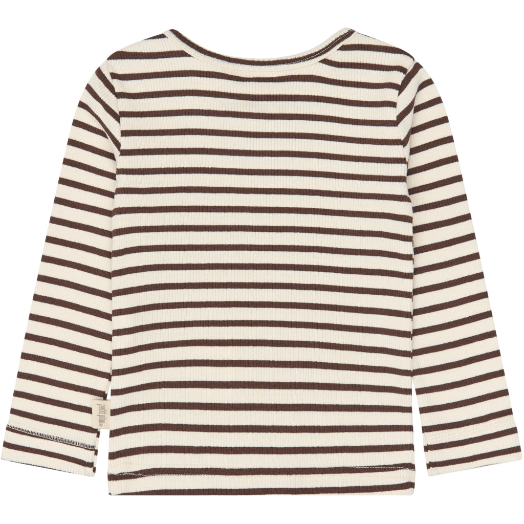 PETIT PIAO PPSky L_S Tee Langærmet bluse Chestnut Striped