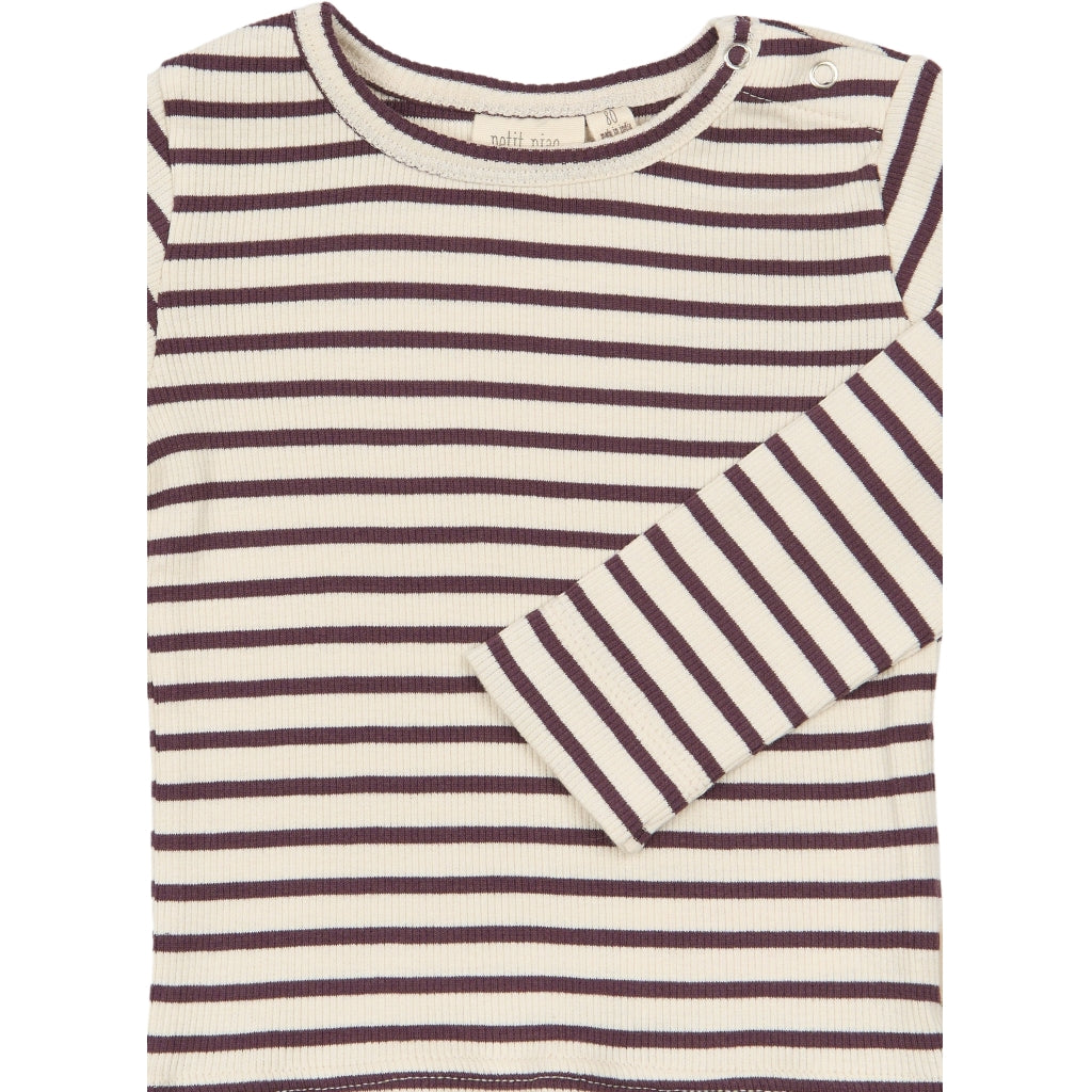 PETIT PIAO PPSky L_S Tee Langærmet bluse Huckleberry Striped