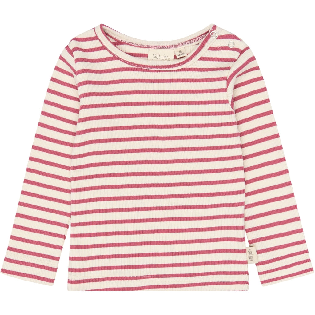 PETIT PIAO PPSky L_S Tee Langærmet bluse Mauvewood Striped