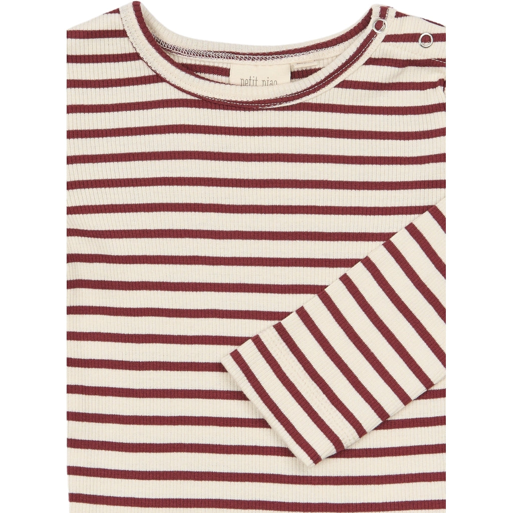 PETIT PIAO PPSky L_S Tee Langærmet bluse Syrah Striped