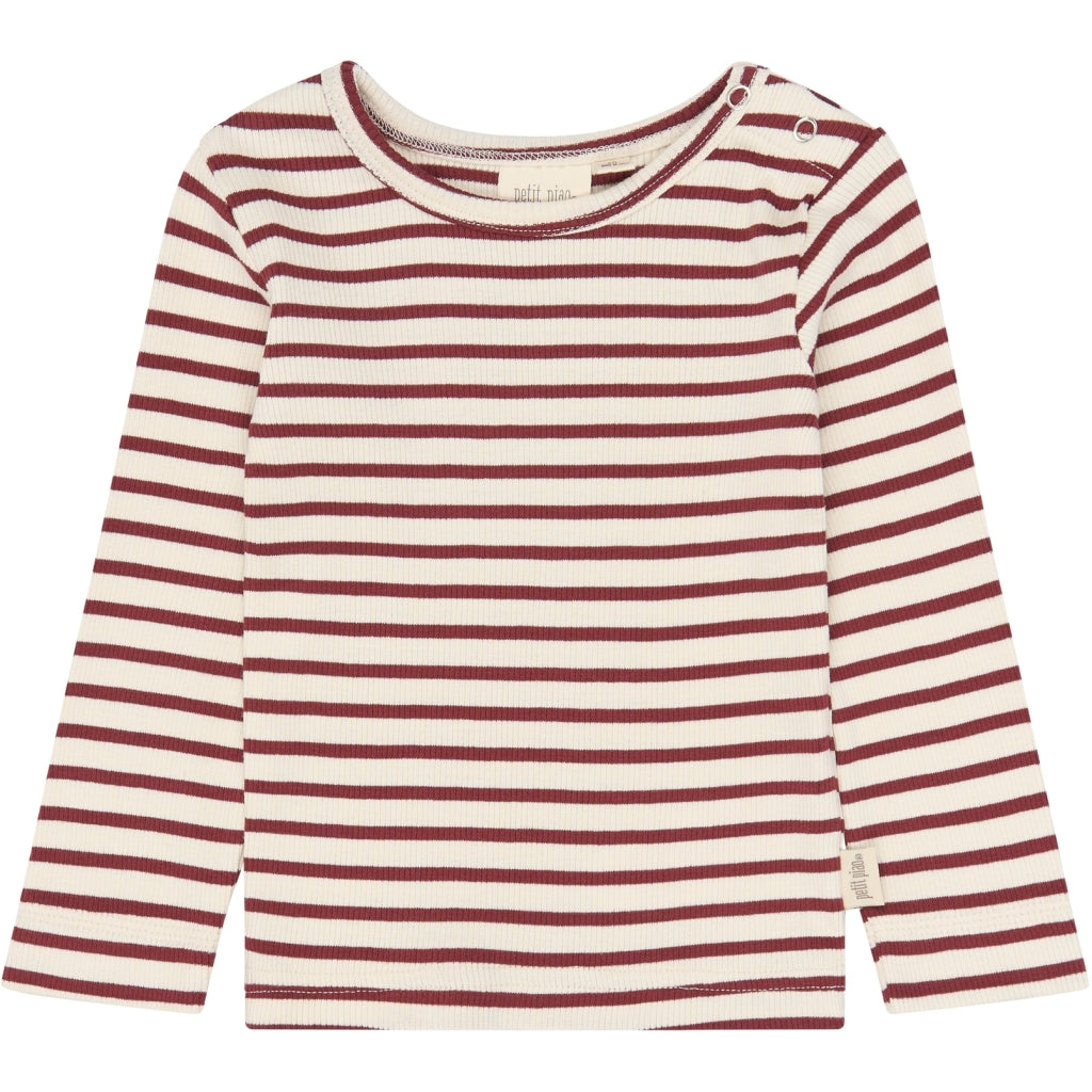 PETIT PIAO PPSky L_S Tee Langærmet bluse Syrah Striped