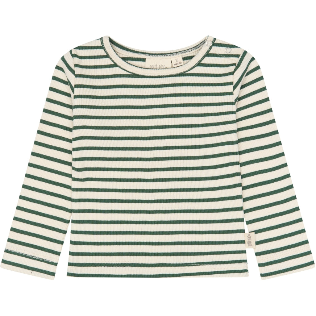 PETIT PIAO PPSky L_S Tee Langærmet bluse Trekking Green Striped