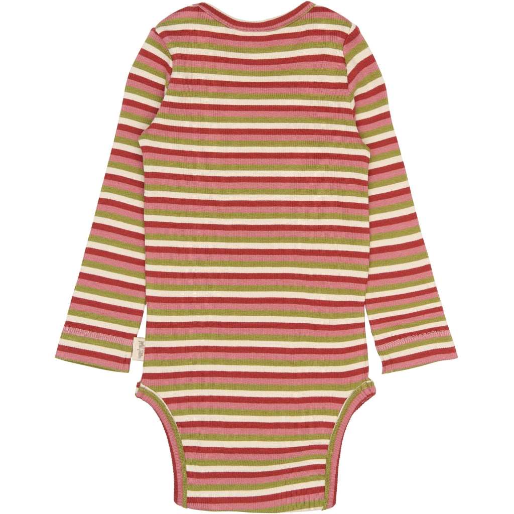 PETIT PIAO PPSong L_S Body Bodystockings Dusty Rose Multistriped