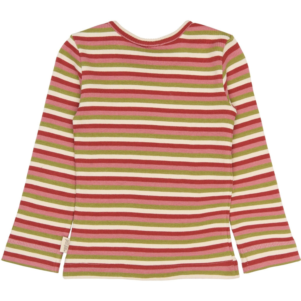 PETIT PIAO PPSong L_S Tee Langærmet bluse Dusty Rose Multistriped