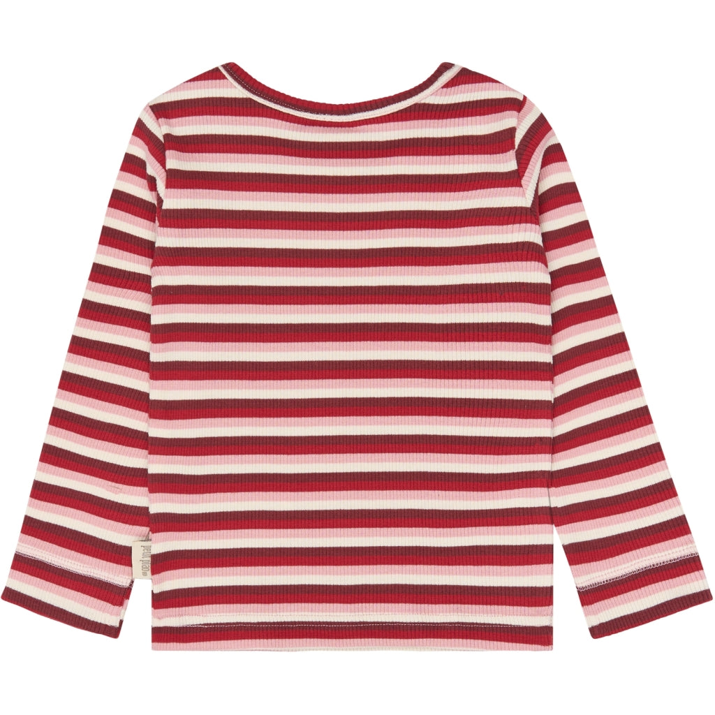 PETIT PIAO PPSong L_S Tee Langærmet bluse Haute Red Multistriped