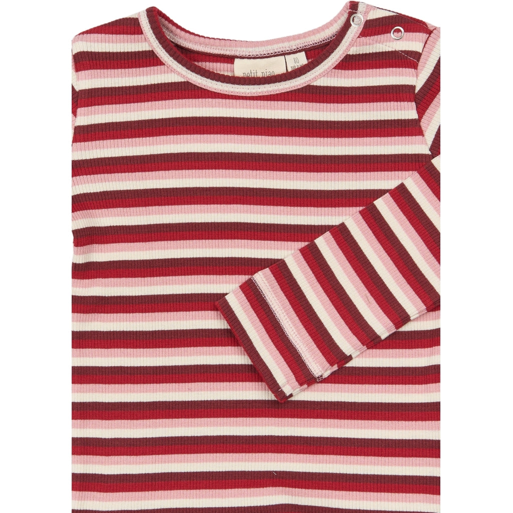 PETIT PIAO PPSong L_S Tee Langærmet bluse Haute Red Multistriped