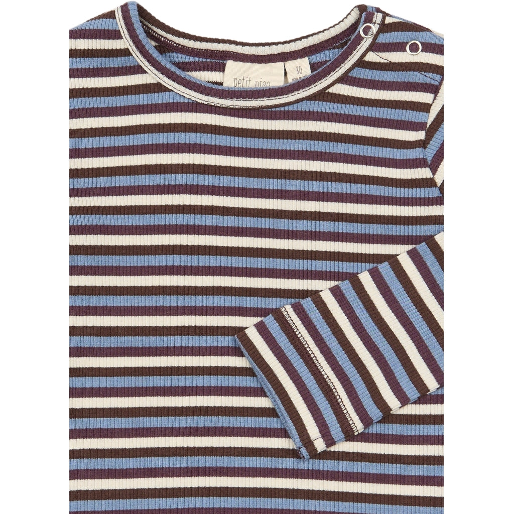 PETIT PIAO PPSong L_S Tee Langærmet bluse Huckleberry Multistriped