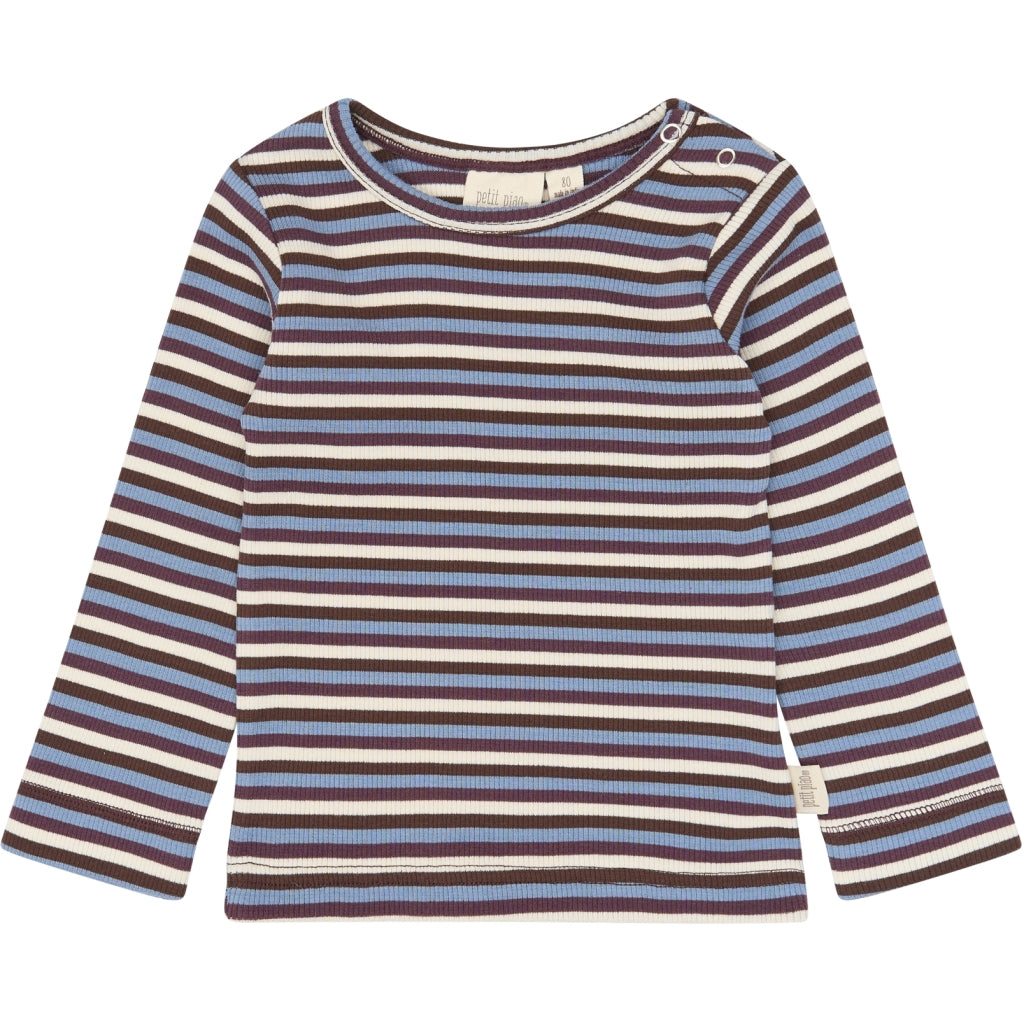 PETIT PIAO PPSong L_S Tee Langærmet bluse Huckleberry Multistriped