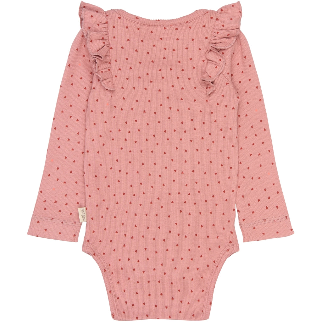 PETIT PIAO PPSonja L_S Body Bodystockings Dusty Rose Heart AOP