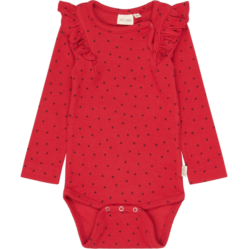 PETIT PIAO PPSonja L_S Body Bodystockings Haute Red Heart AOP