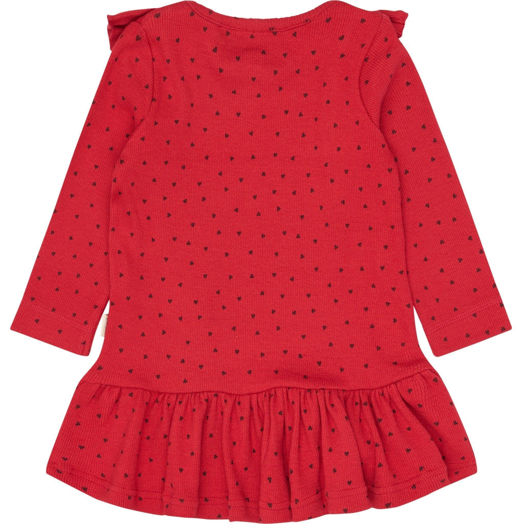 PETIT PIAO PPSonja L_S Dress Kjoler Haute Red Heart AOP
