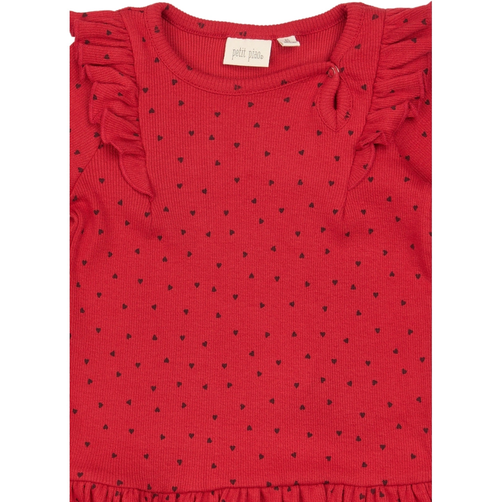 PETIT PIAO PPSonja L_S Dress Kjoler Haute Red Heart AOP