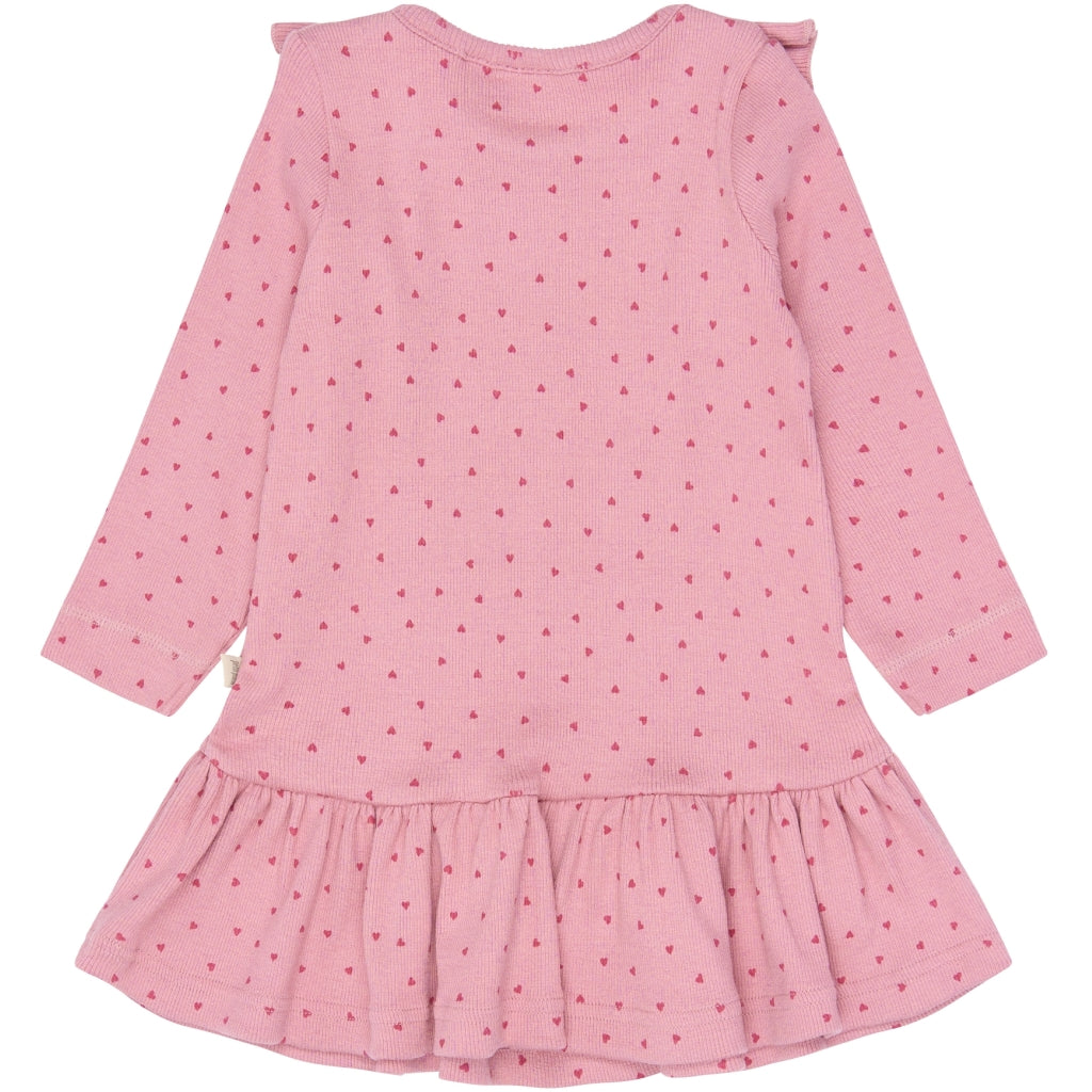 PETIT PIAO PPSonja L_S Dress Kjoler Rose Elegance Heart AOP