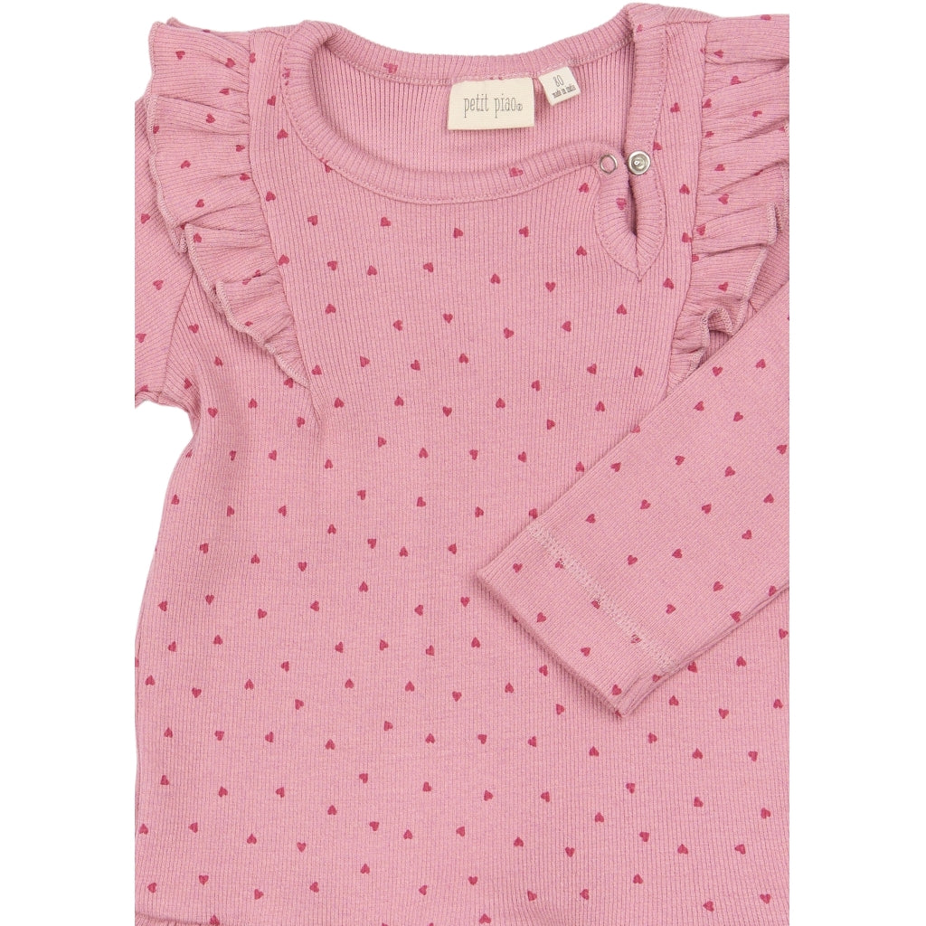 PETIT PIAO PPSonja L_S Dress Kjoler Rose Elegance Heart AOP