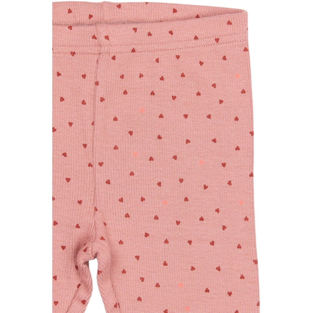 PETIT PIAO PPSonja Leggings Leggings Dusty Rose Heart AOP