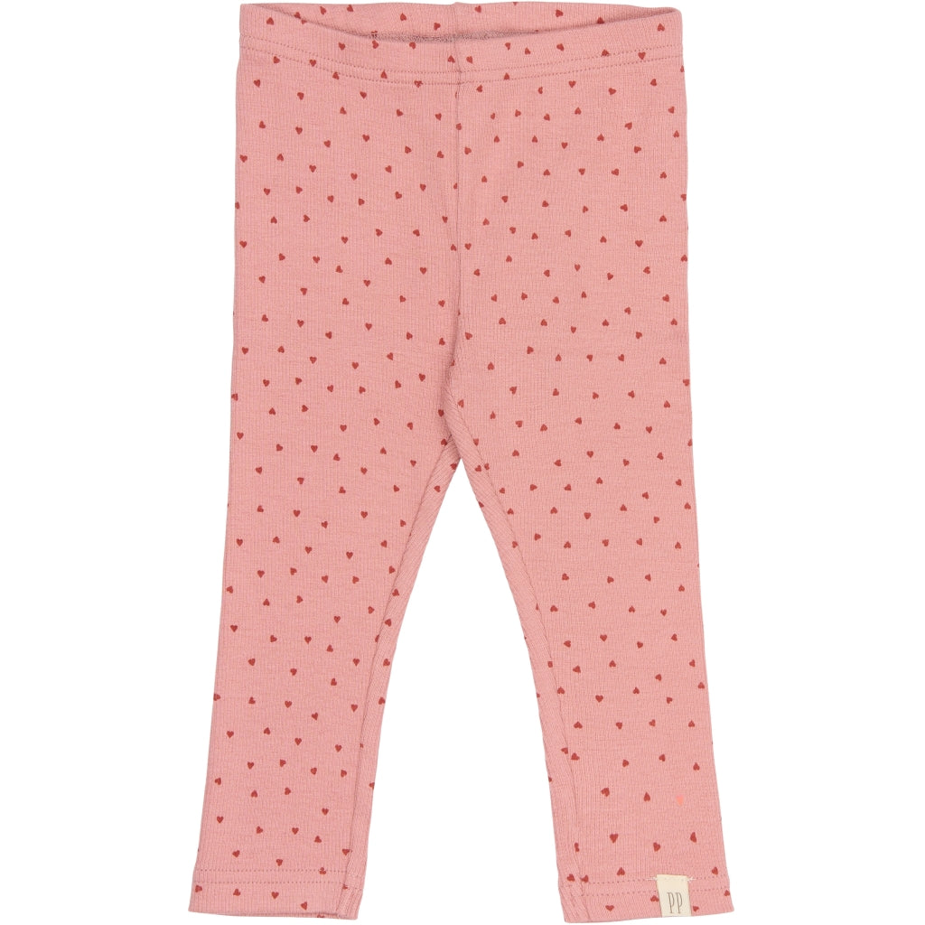 PETIT PIAO PPSonja Leggings Leggings Dusty Rose Heart AOP