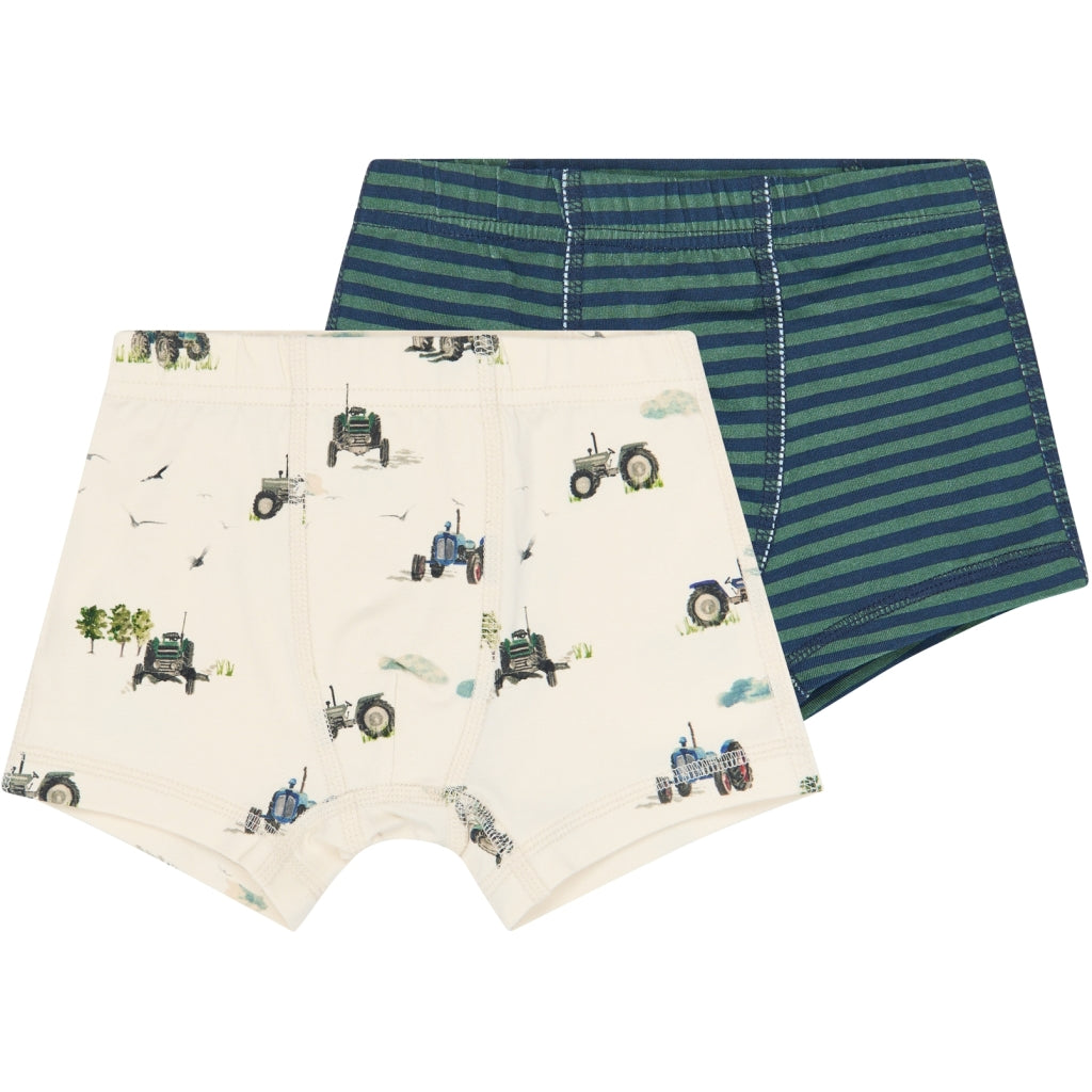 PETIT PIAO PPStar Boxers 2-pack Undertøj Eggnog Tractor AOP
