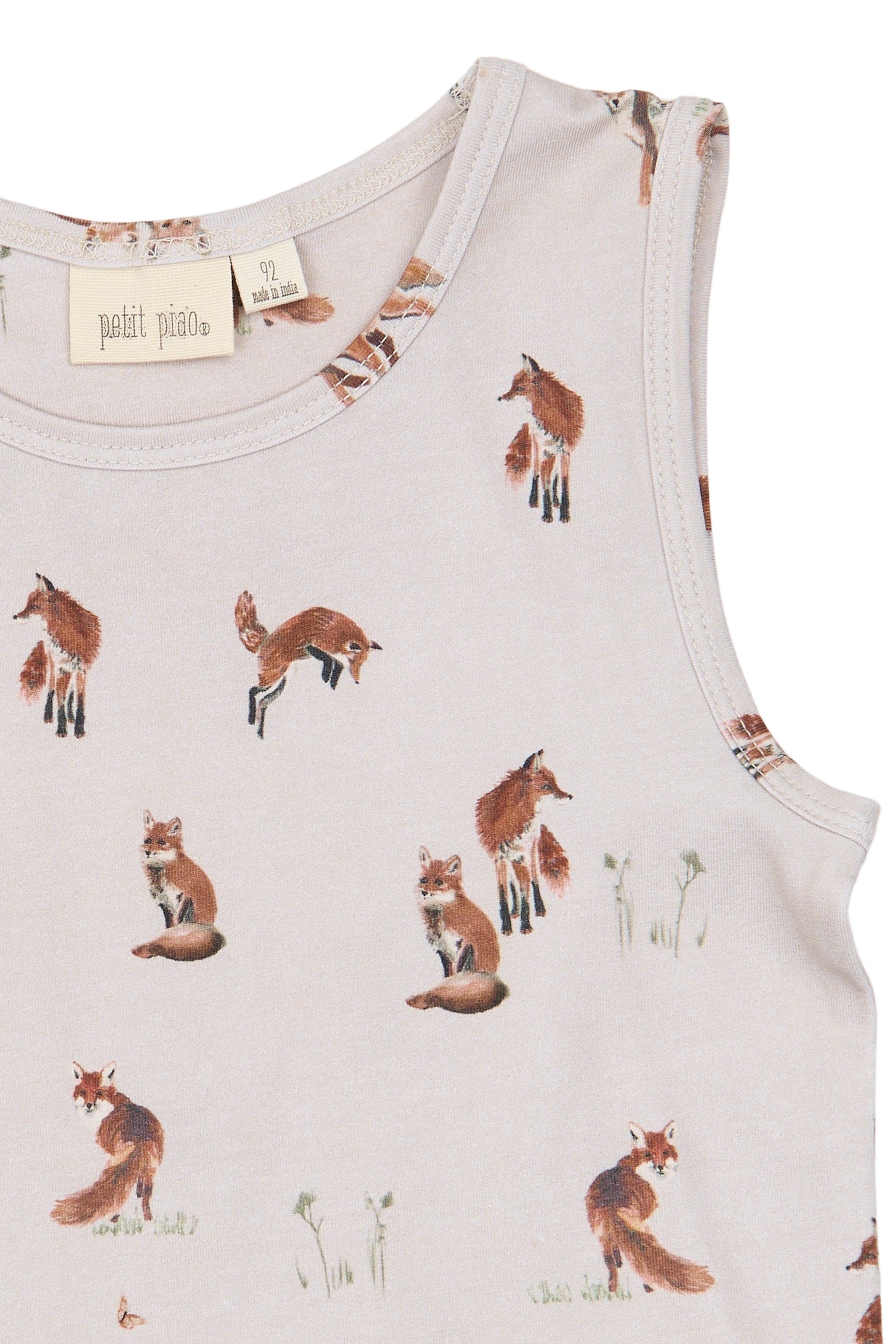 PETIT PIAO PPStar Boys Undershirt Undertøj Gray Morn Fox AOP
