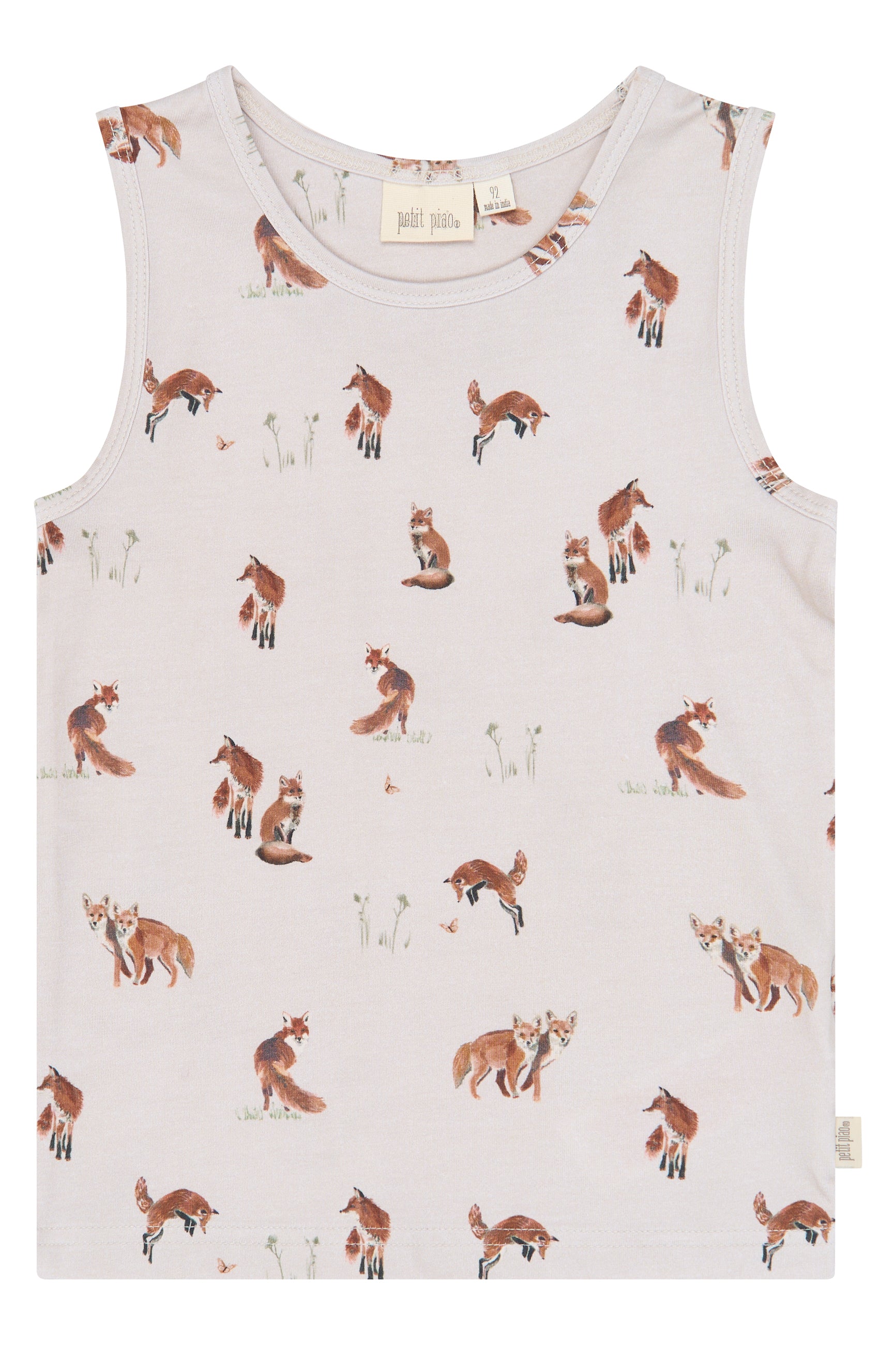 PETIT PIAO PPStar Boys Undershirt Undertøj Gray Morn Fox AOP
