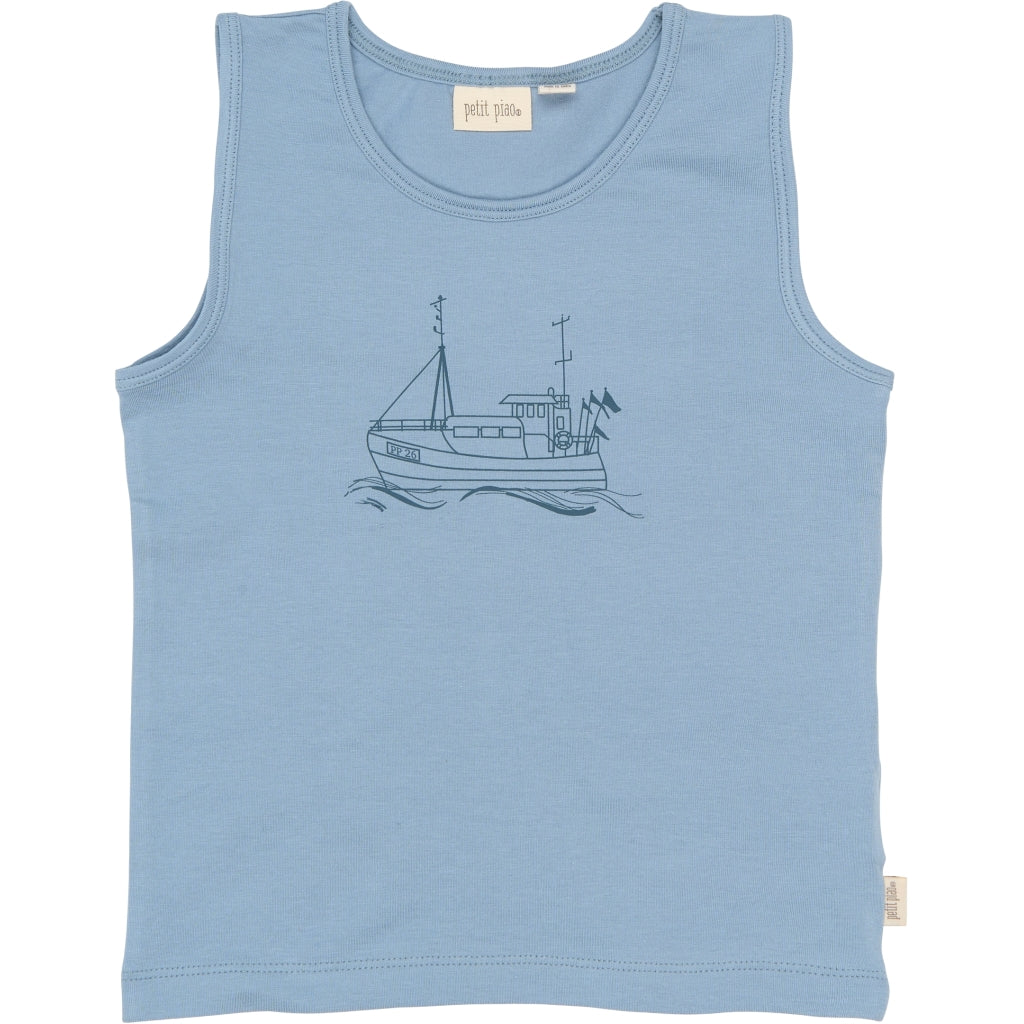 PETIT PIAO PPStar Boys Undershirt 2-pack Undertøj Illusion Blue Boat AOP