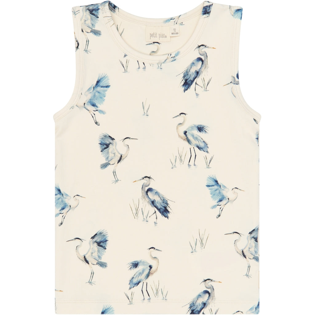 PETIT PIAO PPStar Boys Undershirt 2-pack Undertøj Eggnog Heron AOP
