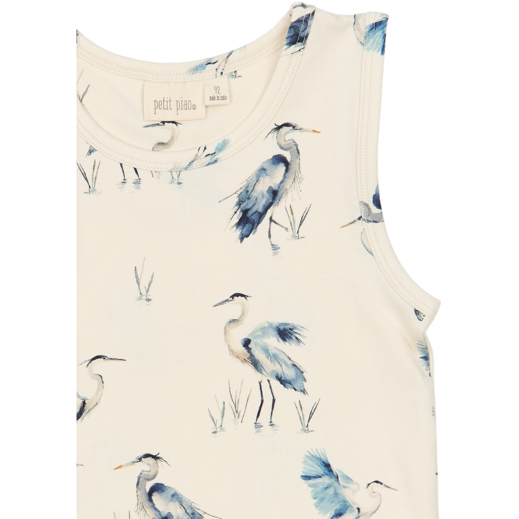 PETIT PIAO PPStar Boys Undershirt 2-pack Undertøj Eggnog Heron AOP