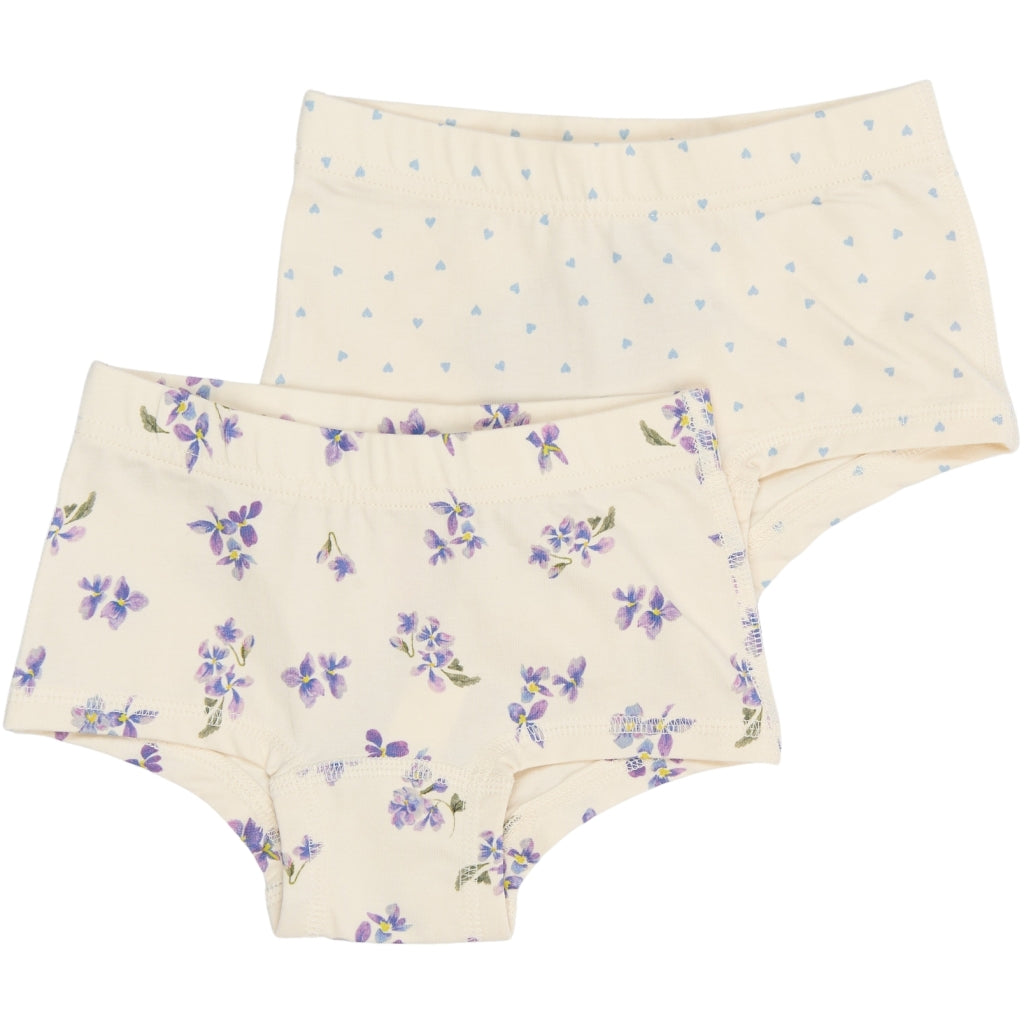 PETIT PIAO PPStar Hipsters 2-pack Undertøj Eggnog Viola AOP