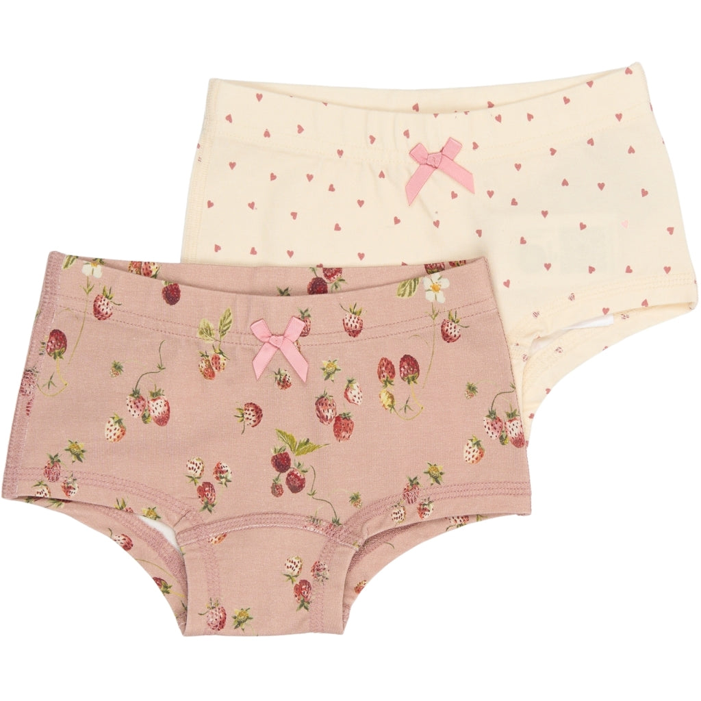 PETIT PIAO PPStar Hipsters 2-pack Undertøj Misty Rose Strawberry AOP
