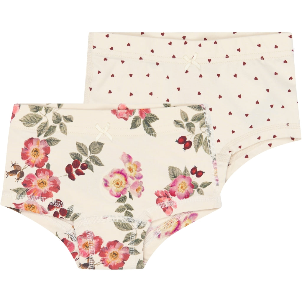 PETIT PIAO PPStar Hipsters 2-pack Undertøj Eggnog Rosehip AOP