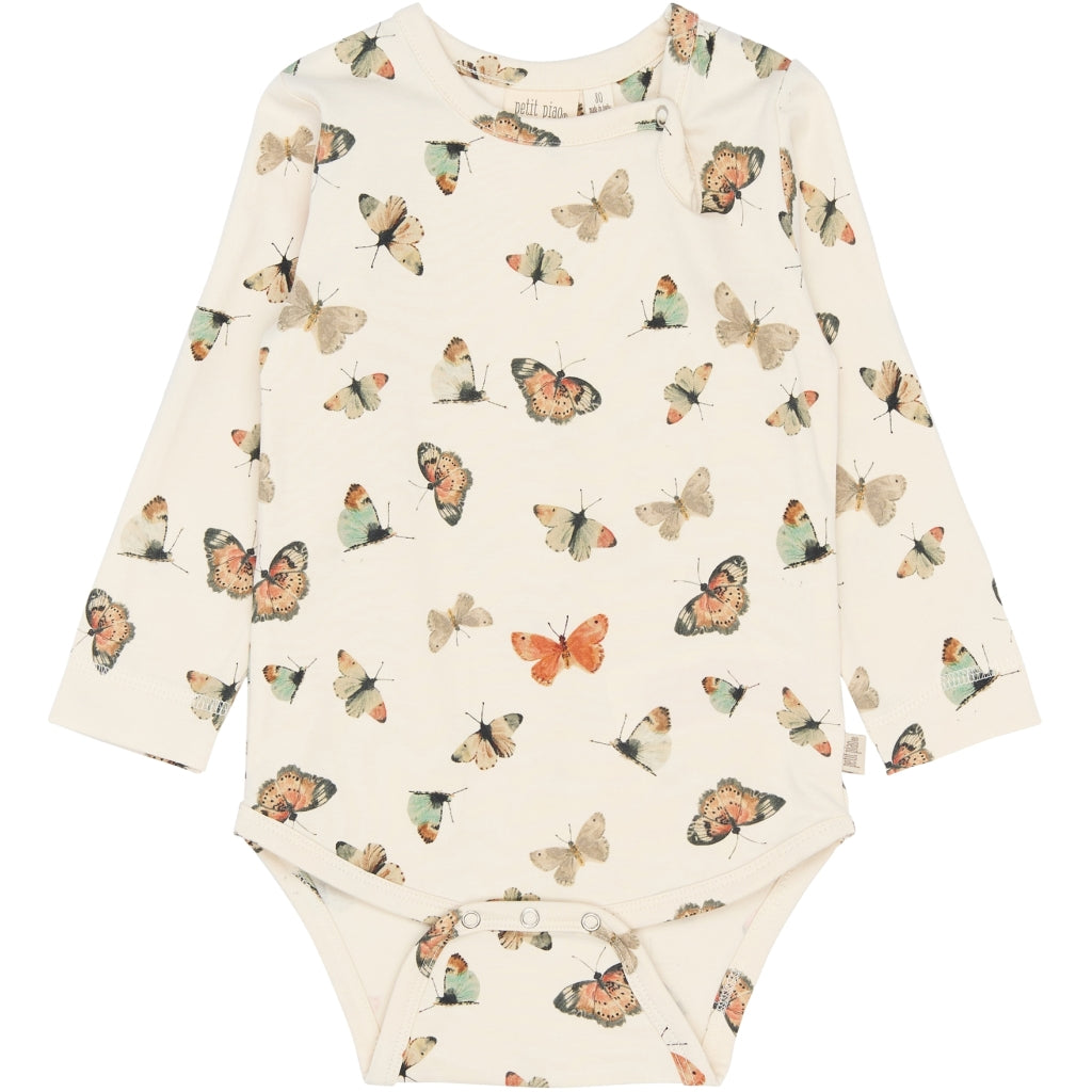 PETIT PIAO PPStar L_S Body Bodystockings Eggnog Butterfly AOP