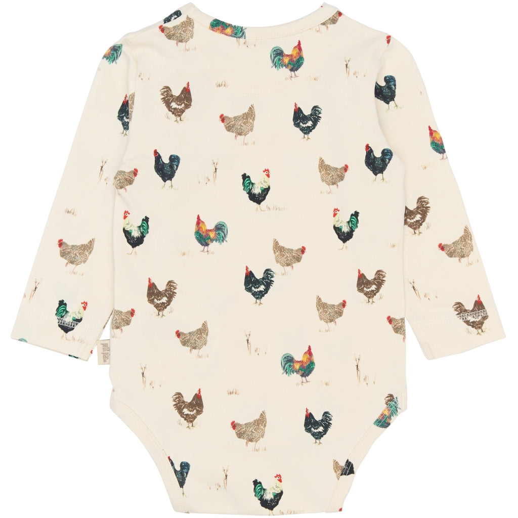 PETIT PIAO PPStar L_S Body Bodystockings Eggnog Rooster AOP