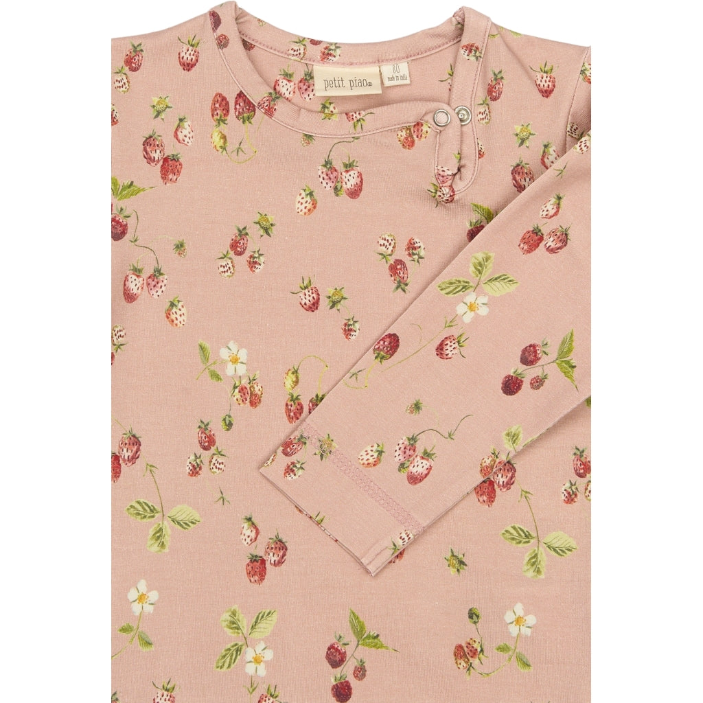 PETIT PIAO PPStar L_S Body Bodystockings Misty Rose Strawberry AOP