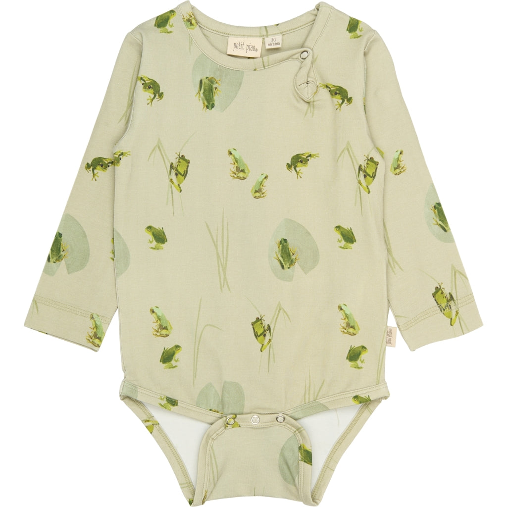 PETIT PIAO PPStar L_S Body Bodystockings Tidal Foam Frog AOP