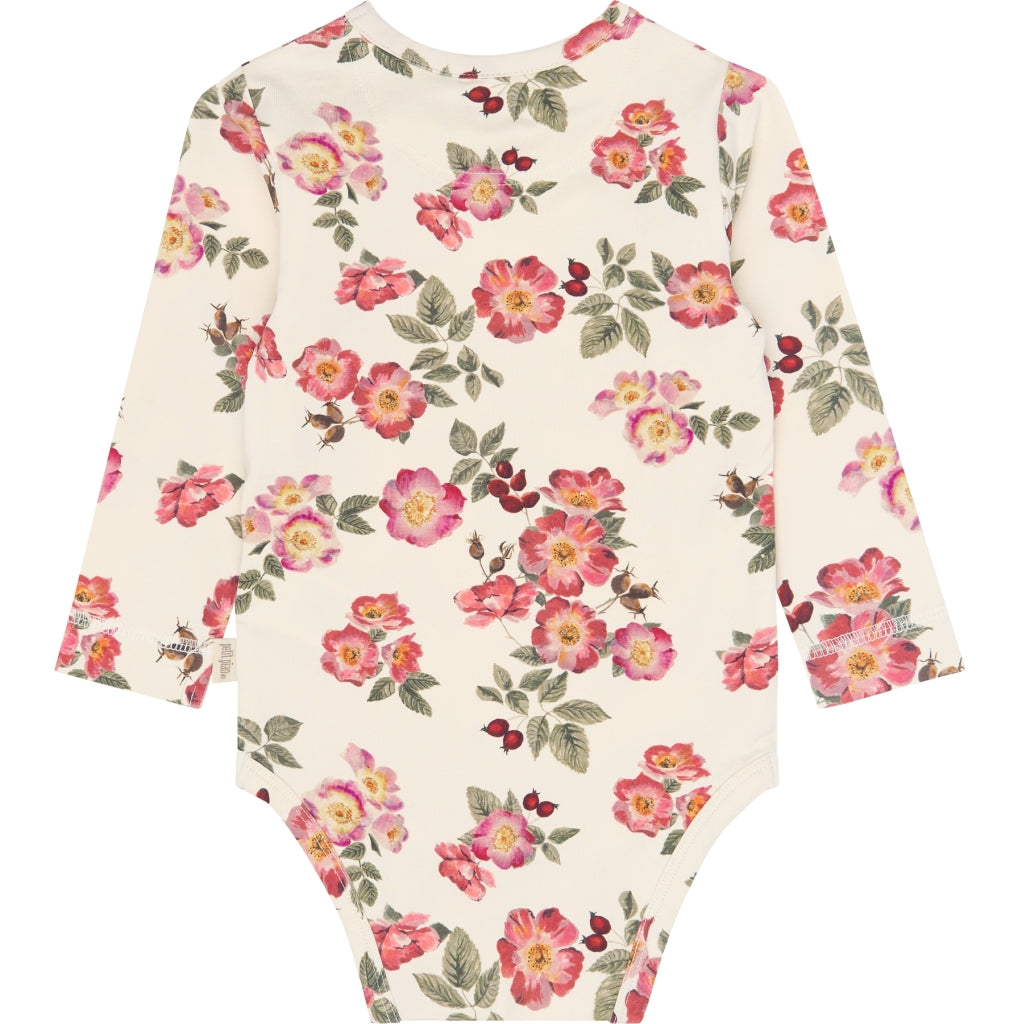 PETIT PIAO PPStar L_S Body Bodystockings Eggnog Rosehip AOP