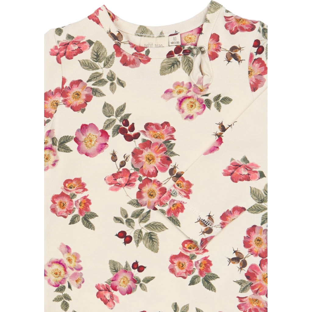 PETIT PIAO PPStar L_S Body Bodystockings Eggnog Rosehip AOP