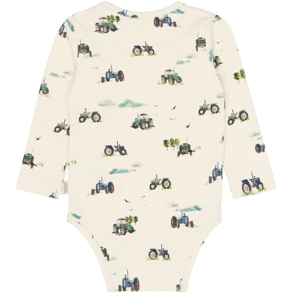 PETIT PIAO PPStar L_S Body Bodystockings Eggnog Tractor AOP