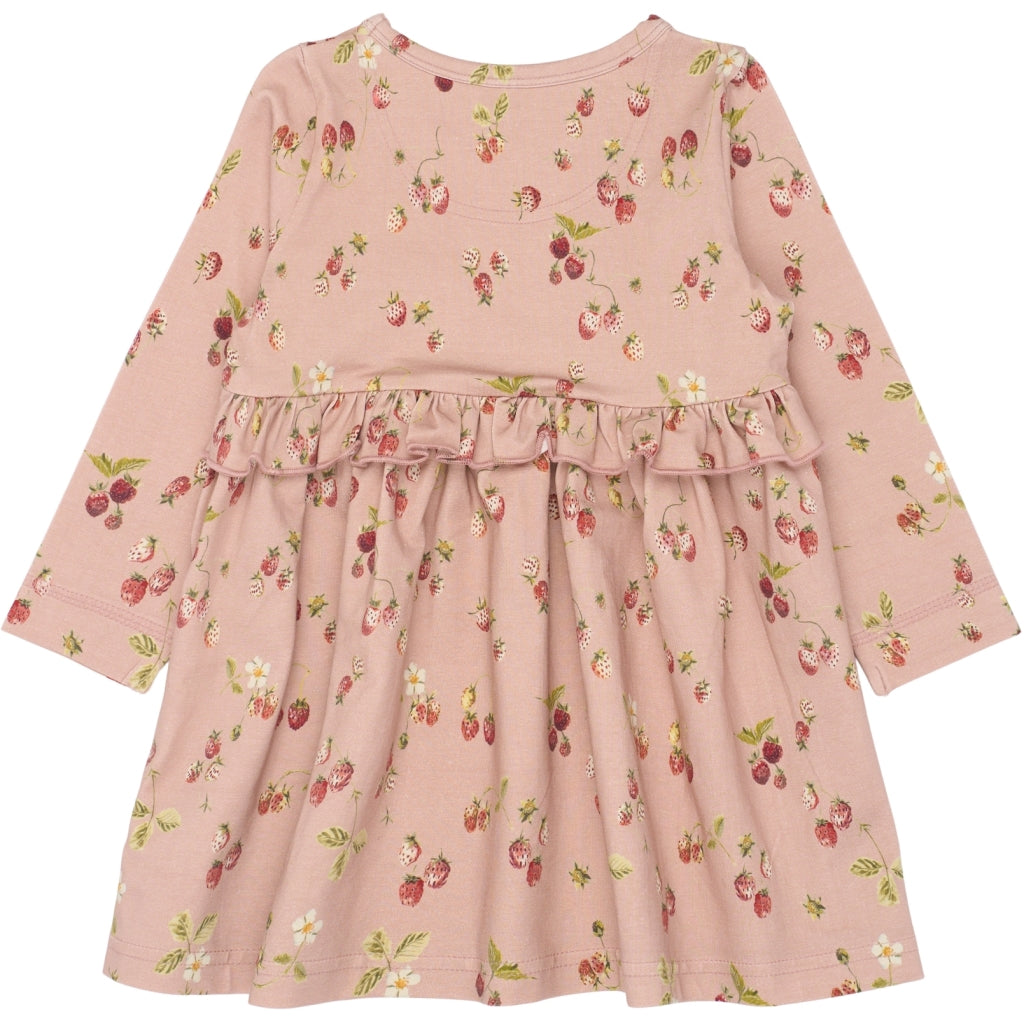 PETIT PIAO PPStar L_S Dress Kjoler Misty Rose Strawberry AOP