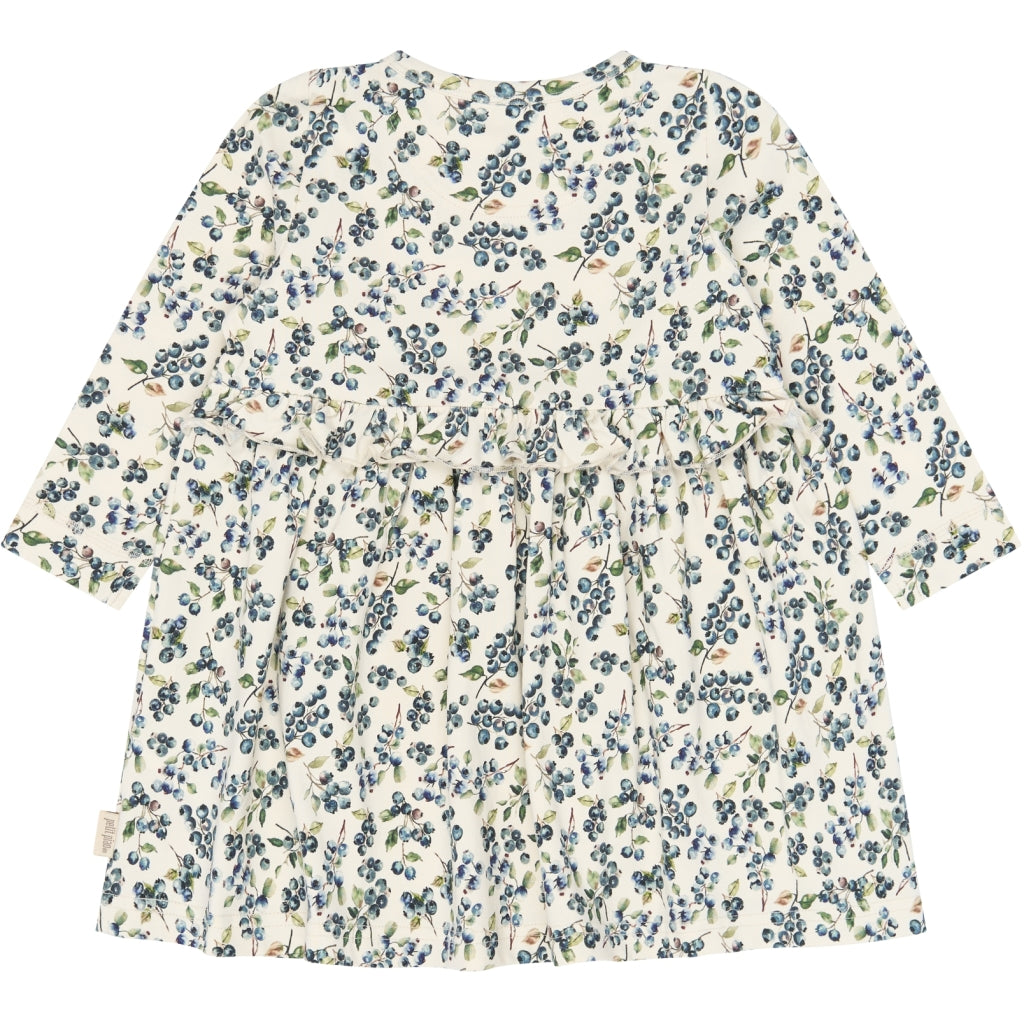 PETIT PIAO PPStar L_S Dress Kjoler Eggnog Blueberry AOP