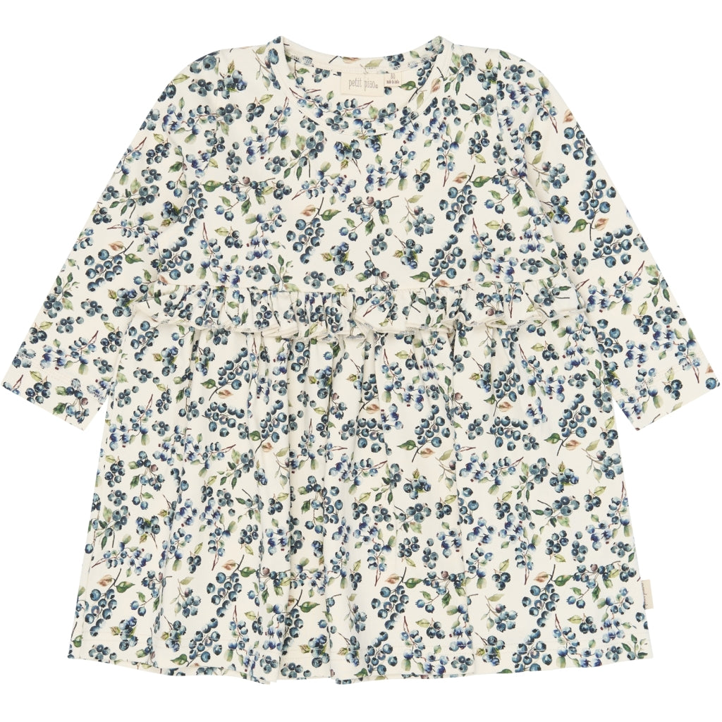 PETIT PIAO PPStar L_S Dress Kjoler Eggnog Blueberry AOP