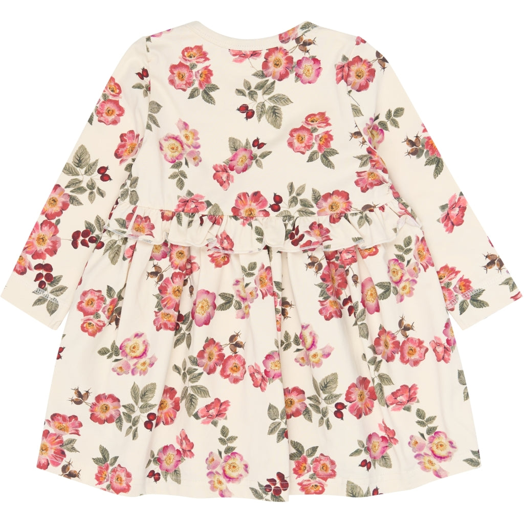 PETIT PIAO PPStar L_S Dress Kjoler Eggnog Rosehip AOP