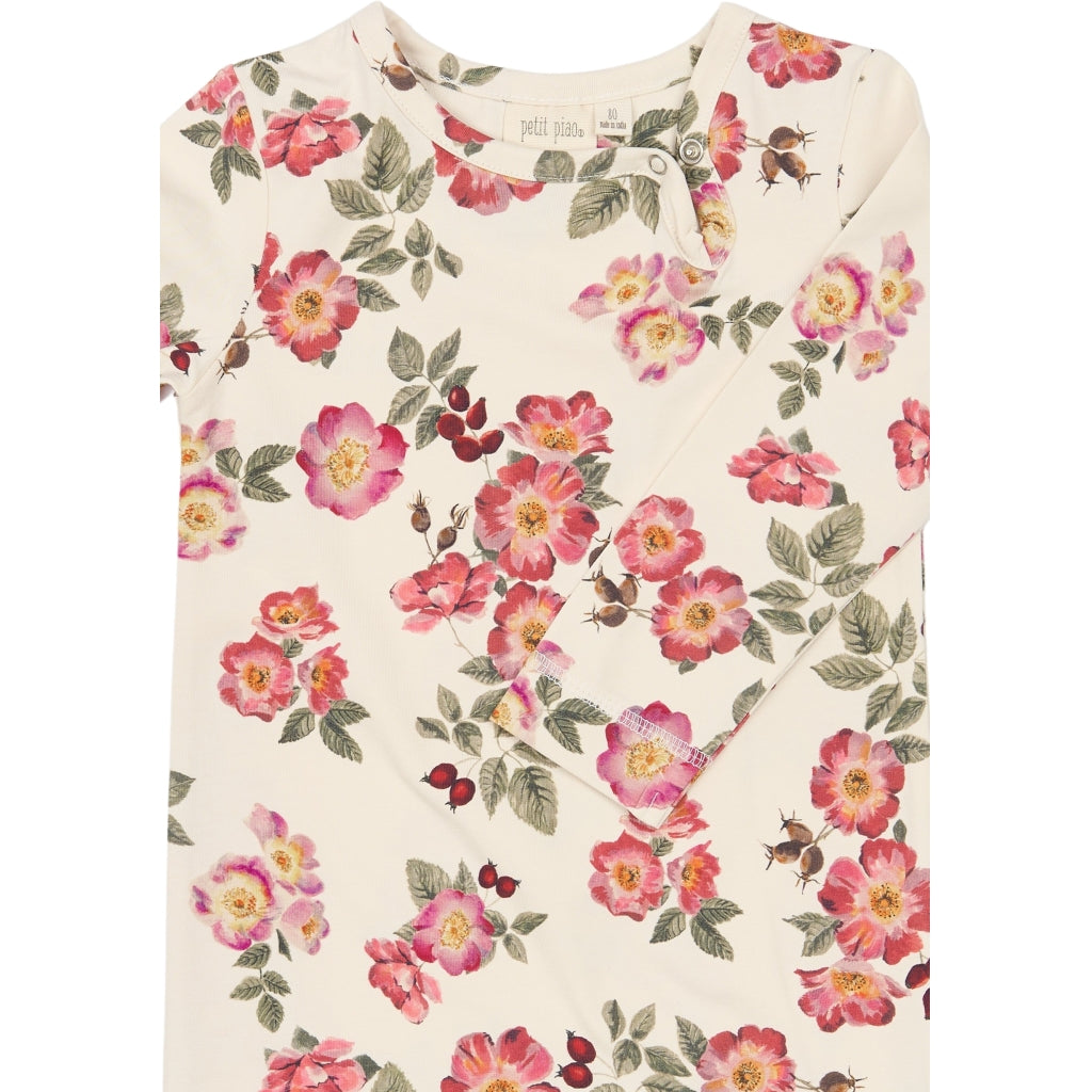PETIT PIAO PPStar L_S Jumpsuit Heldragter Eggnog Rosehip AOP