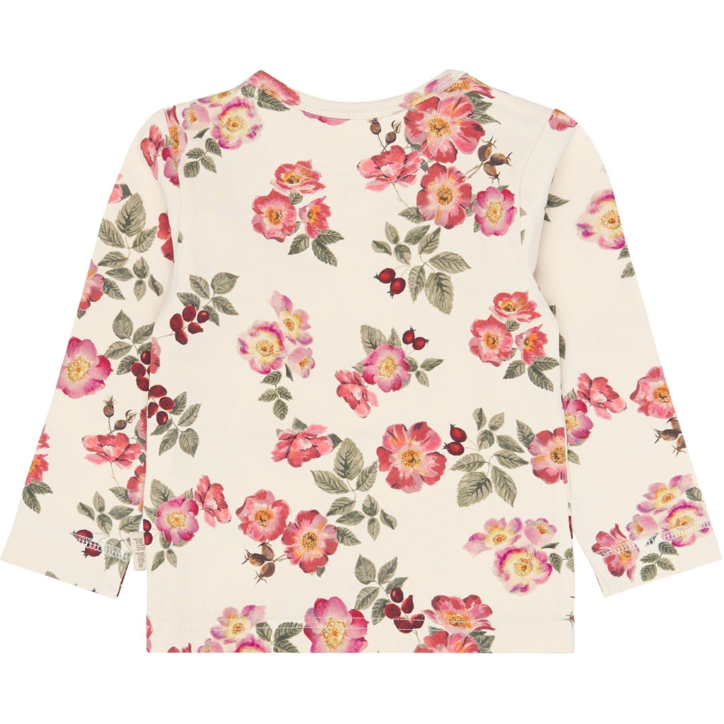PETIT PIAO PPStar L_S Tee Langærmet bluse Eggnog Rosehip AOP