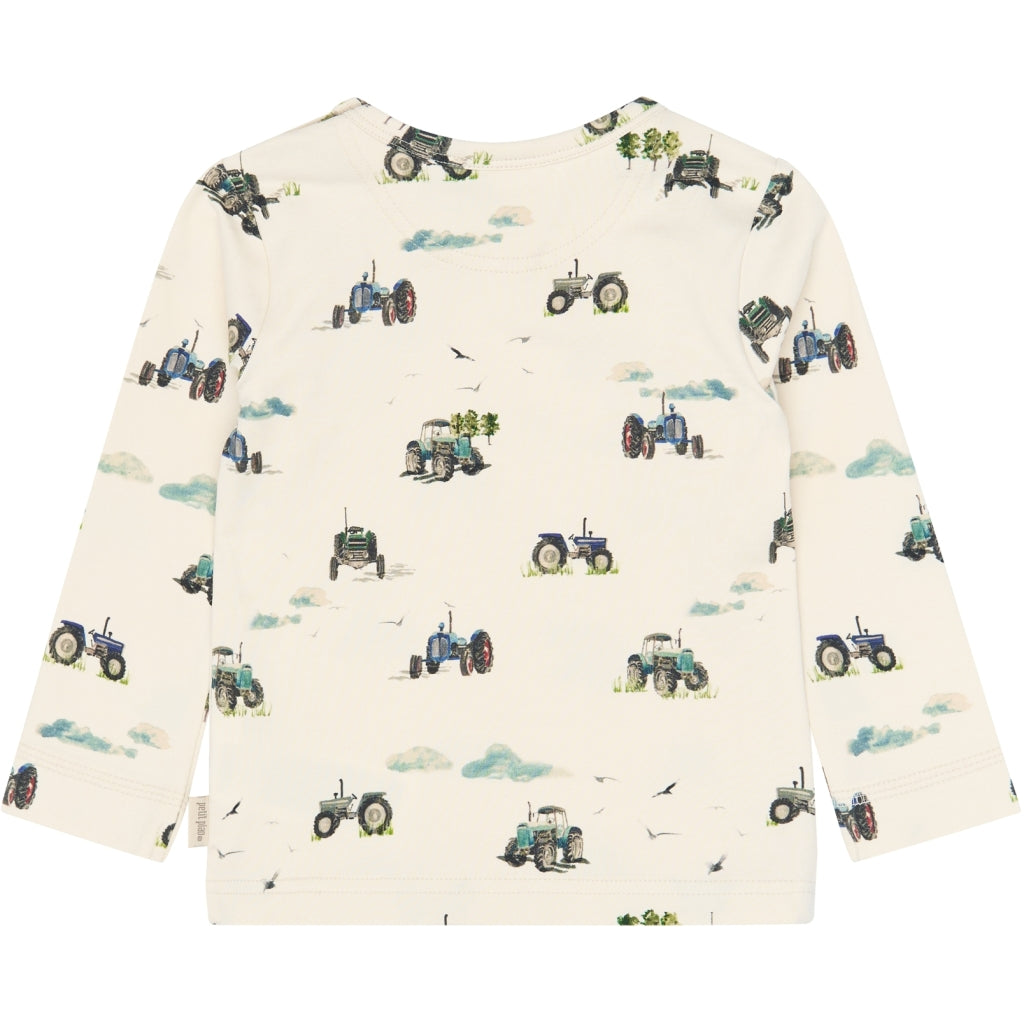 PETIT PIAO PPStar L_S Tee Langærmet bluse Eggnog Tractor AOP