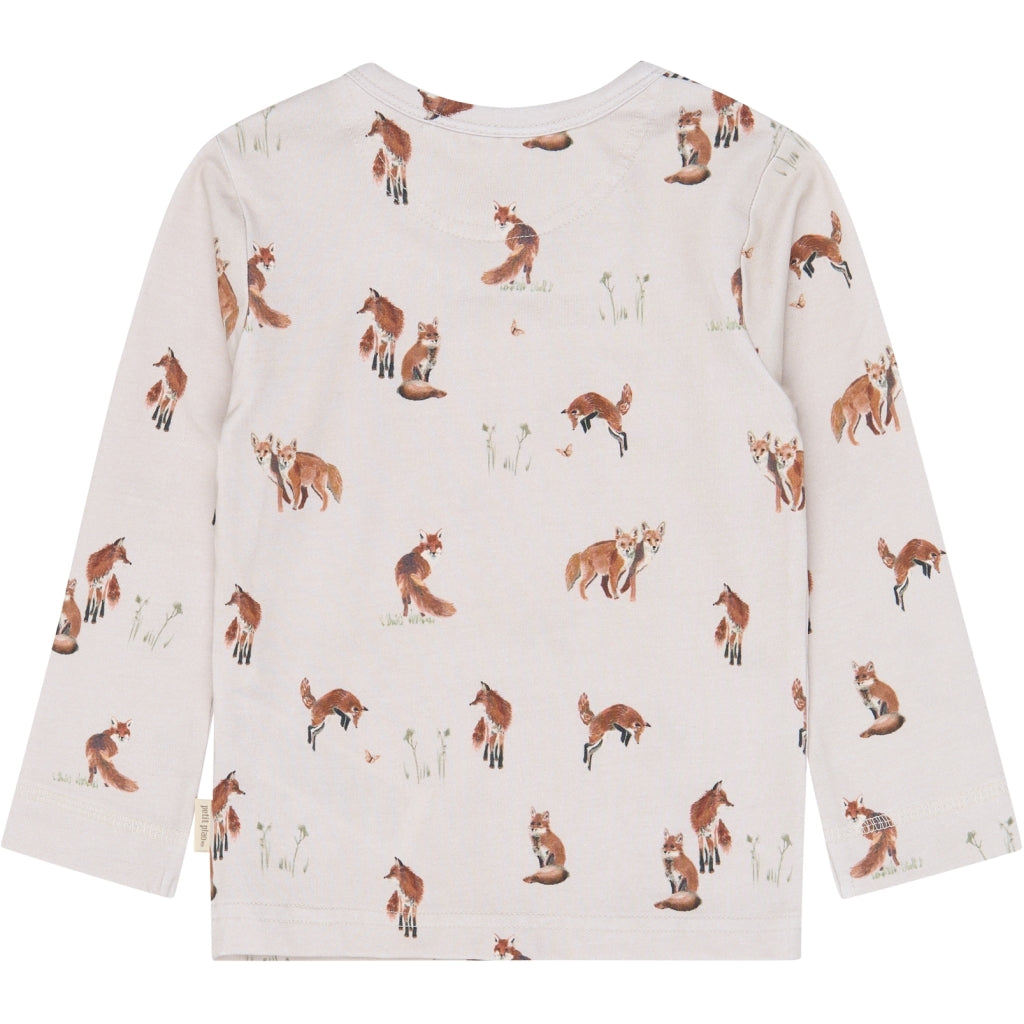 PETIT PIAO PPStar L_S Tee Langærmet bluse Gray Morn Fox AOP
