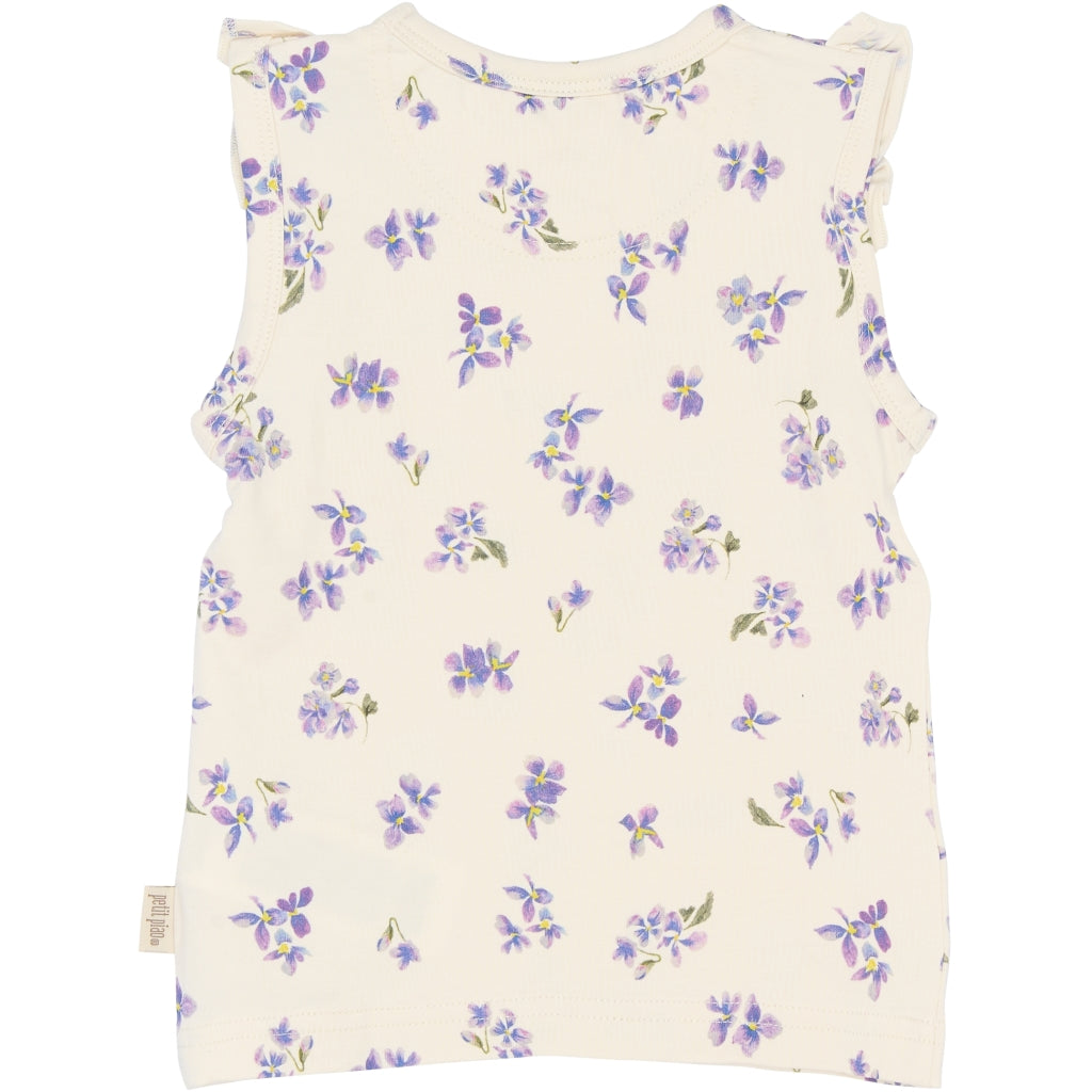 PETIT PIAO PPStar S_L Tee Kortærmede top Eggnog Viola AOP