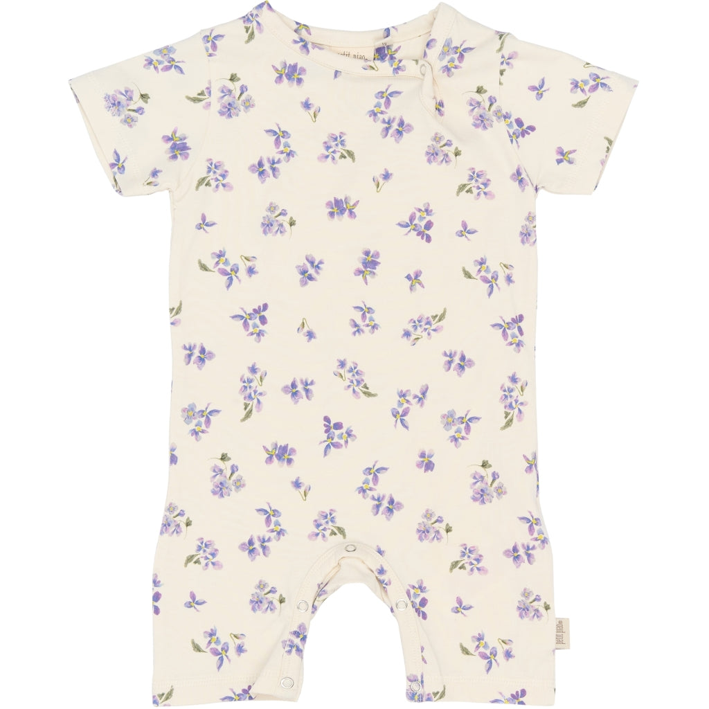 PETIT PIAO PPStar S_S Jumpsuit Heldragter Eggnog Viola AOP