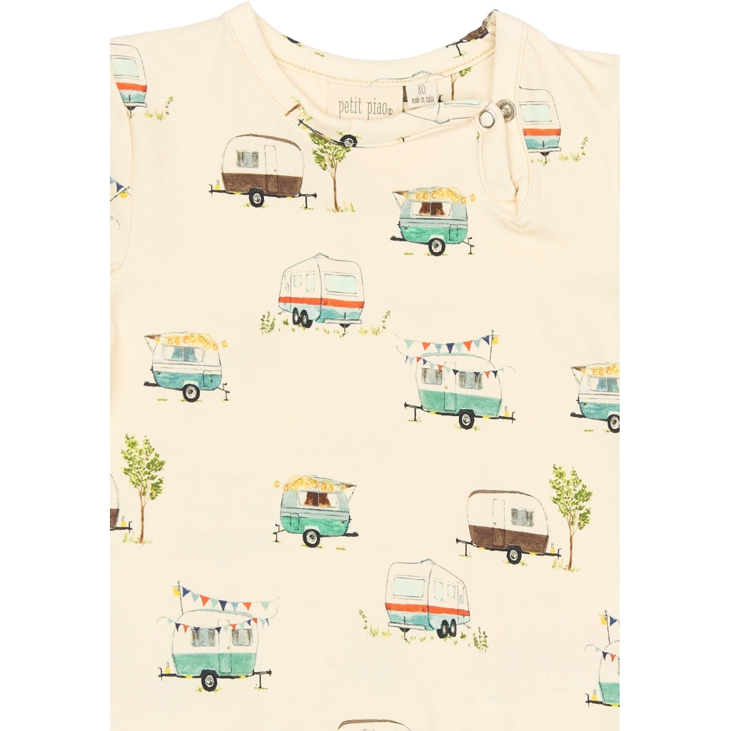 PETIT PIAO PPSun S_S Body Bodystockings Eggnog Camper AOP