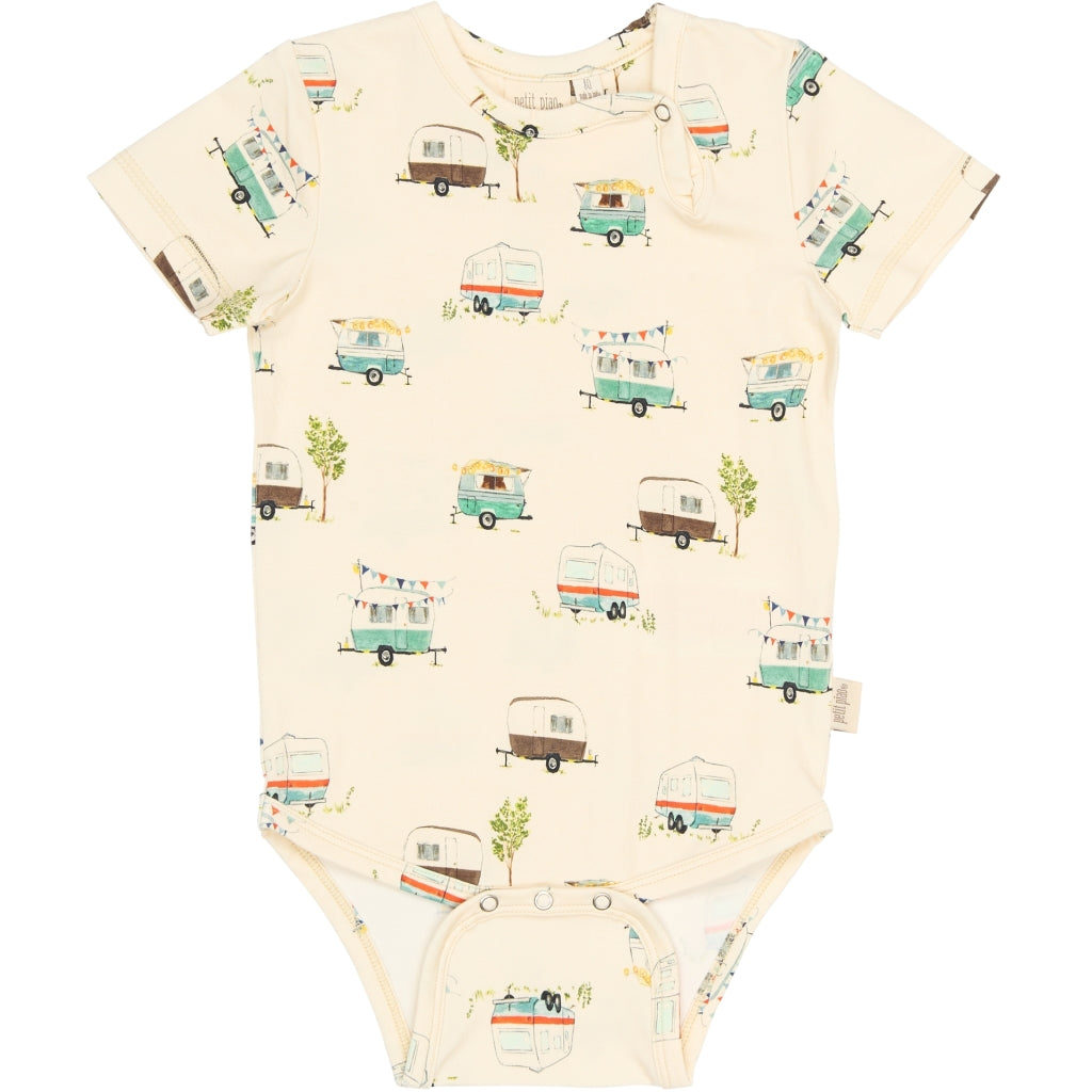 PETIT PIAO PPSun S_S Body Bodystockings Eggnog Camper AOP