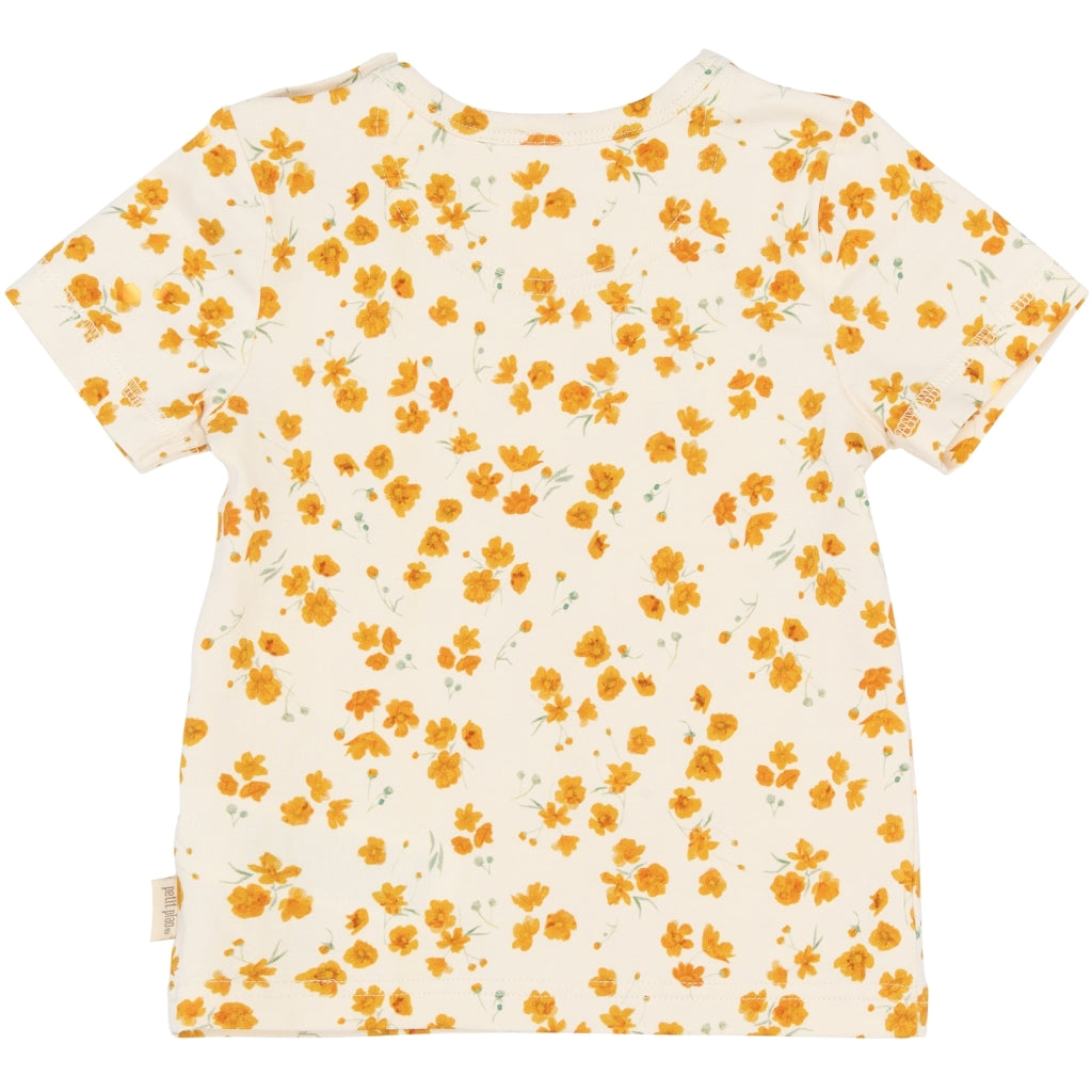 PETIT PIAO PPSun S_S Tee T-shirt Eggnog Buttercup AOP