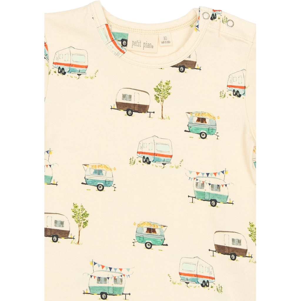 PETIT PIAO PPSun S_S Tee T-shirt Eggnog Camper AOP